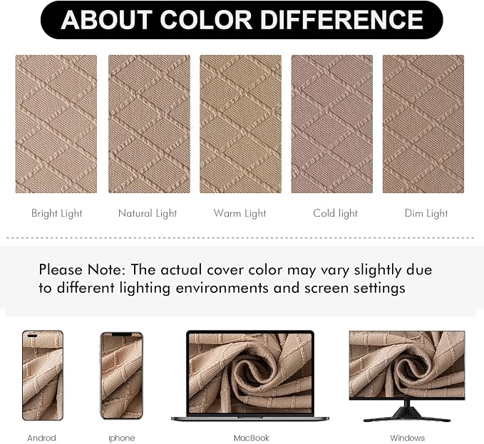 Genina Waterproof Seat Covers for Dining Room Chairs Covers Dining Chair Cover Kitchen Chair Covers (Khaki, 4 Pcs)