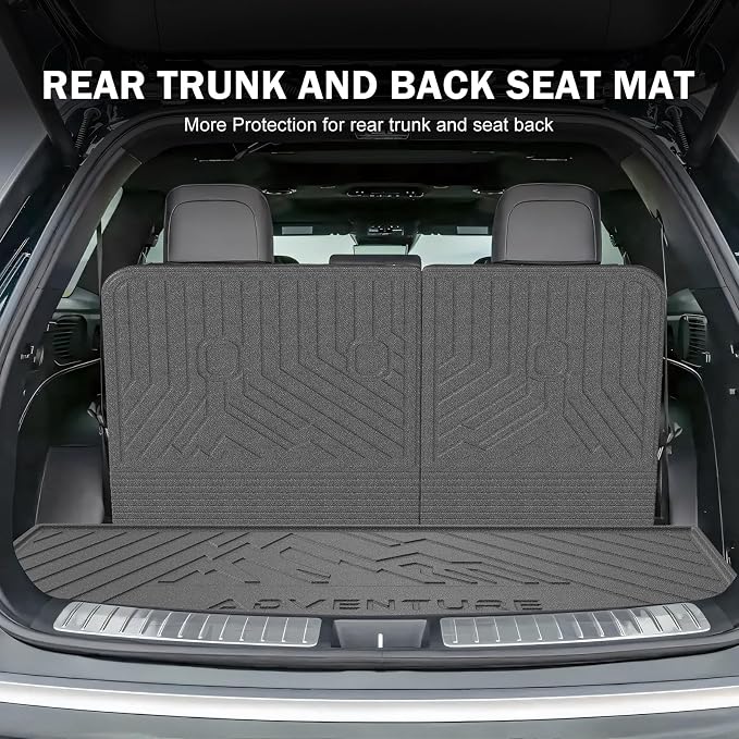 KUST Floor Mats for 2026 Hyundai Palisade Accessories (Gas Only) | Rear Trunk Mat, Door Sill Protectors, All Weather Protection, TPE Rubber, Raised Edge, Extended Lip, Extra Heel Pad Plate