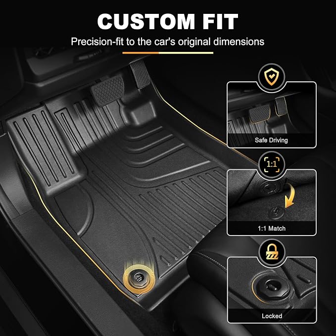 AOMSAZTO Floor Mats Fit for Volkswagen Atlas 2018-2026 7 Seats | All Weather Protection Floor Mats & 2nd & 3rd Row Backrest Mat & Cargo Liner for VW Atlas (Not for Cross Sport)