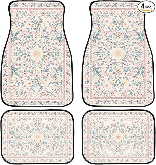 Red Black Car Floor Mats Set of 4 Geometric Abstract Retro Pixel Automotive Foot Mats Rugs Carpet for Car Non-Slip Auto Car Accessories Universal Fit Car Accessories for Truck