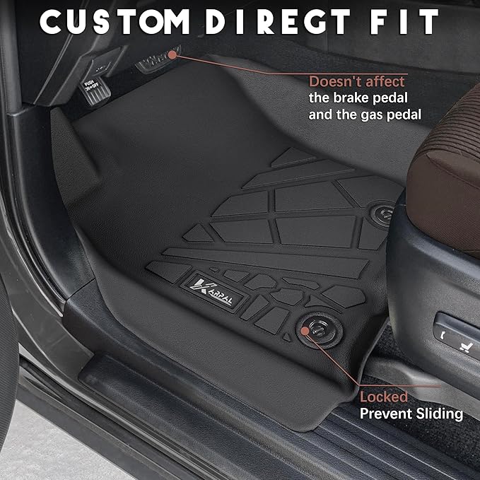 KARPAL Floor Mats for Toyota 4Runner 2013-2024 (NOT for 2025) (Only Fit 5-Seat W/o Sliding Cargo Tray), Custom Fit All Weather TPE Floor Liners, 1st & 2nd Row & Cargo Liner, 4Runner Accessories