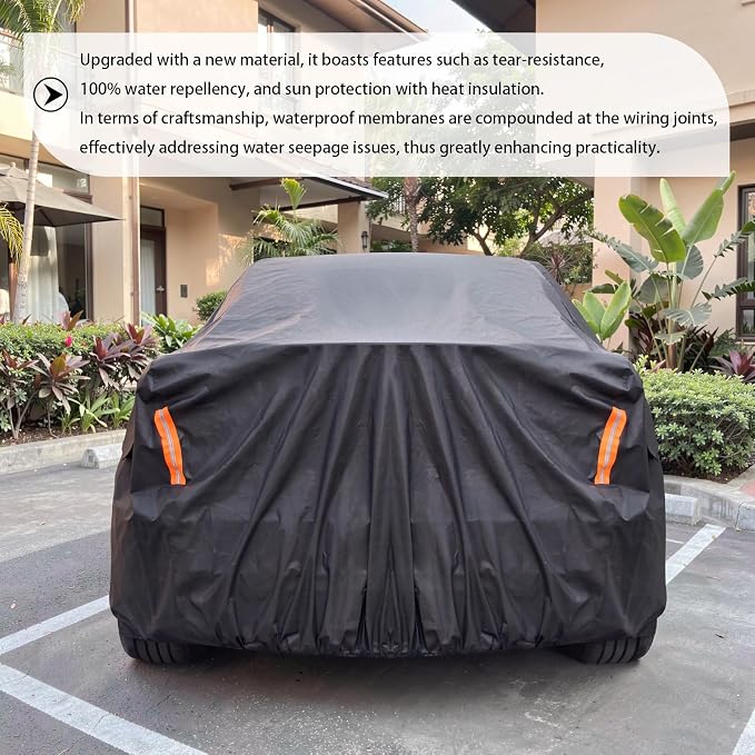 Tesla Model Y Car Cover (2020-2026) Waterproof All Weather, Heavy Duty Car Covers with Driver Door Zipper, Outdoor Rain Snow UV Protection (185" - 190")