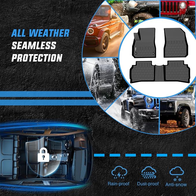 Nilight TPE Floor Mats for Chevy Malibu | 2016 2017 2018 2019 2020 2021 2022 2023 2024 2025 All Weather Custom Fit Heavy Duty Floor Liners