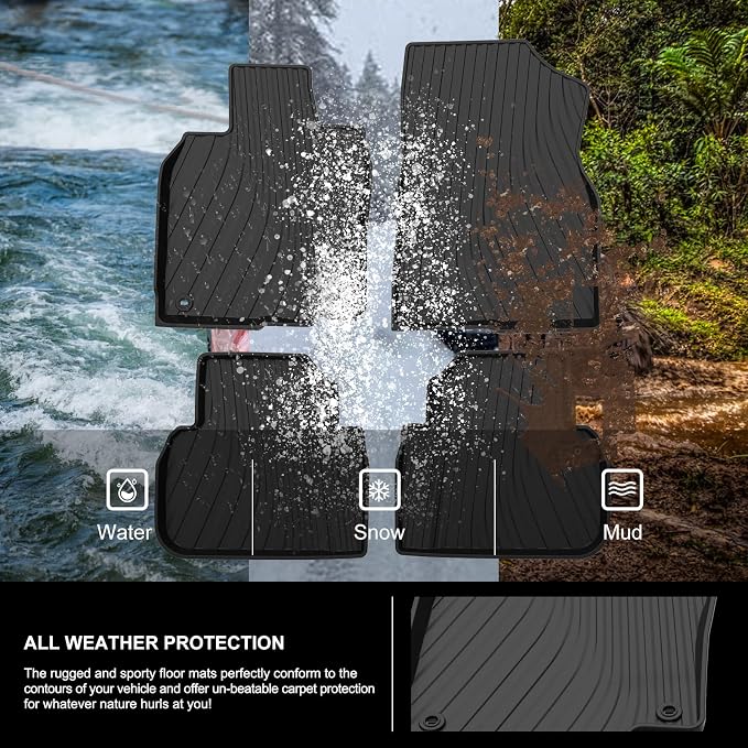 Kiwi Master Floor Mats for 2022-2026 Honda Civic/Acura Integra | OEM Replacement 08P17-T20-110, Custom Fit All Weather Car Mats, Heavy Duty TPE Floor Liners, Front & Rear 2 Row Set, Black