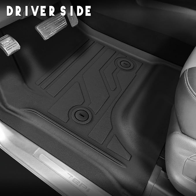KARPAL Floor Mats for 2014-2018 Chevy Silverado & GMC Sierra 1500 Crew Cab, 2015-2019 Silverado/Sierra 2500/3500 Crew Cab(Footwell Cvg), All-Weather TPE Custom Fit Floor Liners Car Accessories