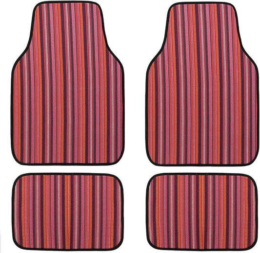 CAR PASS Carpet Floor Mats Full Set Front and Back Universal fit for Suvs,Vans,Trucks, 4 Pieces (Red)