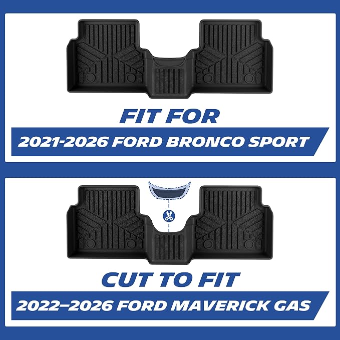 Michelin Vehicle Mats, All-Weather TPE Custom Fit Liner for 2021-2026 Ford Bronco Sport/2022–2026 Ford Maverick Gas, Premier