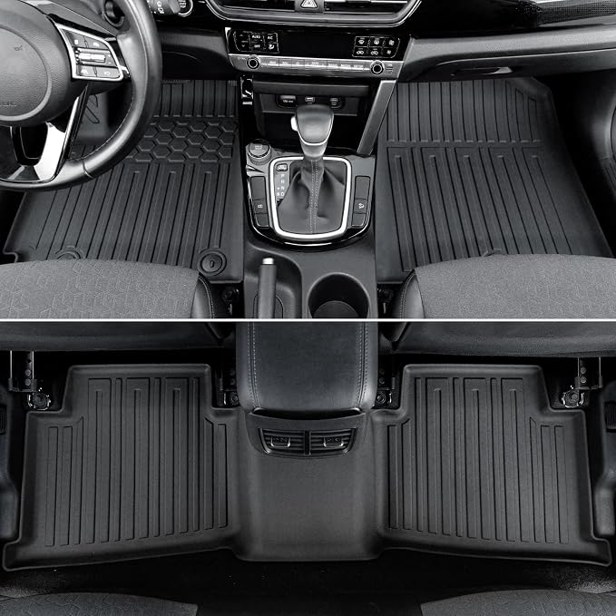 Floor Mats for Kia Seltos 2024-2026, All Weather Floor Mats Trunk Cargo Liner with Backrest Protectors Accessories, Full Coverage Set (Not fit Subwoofer)