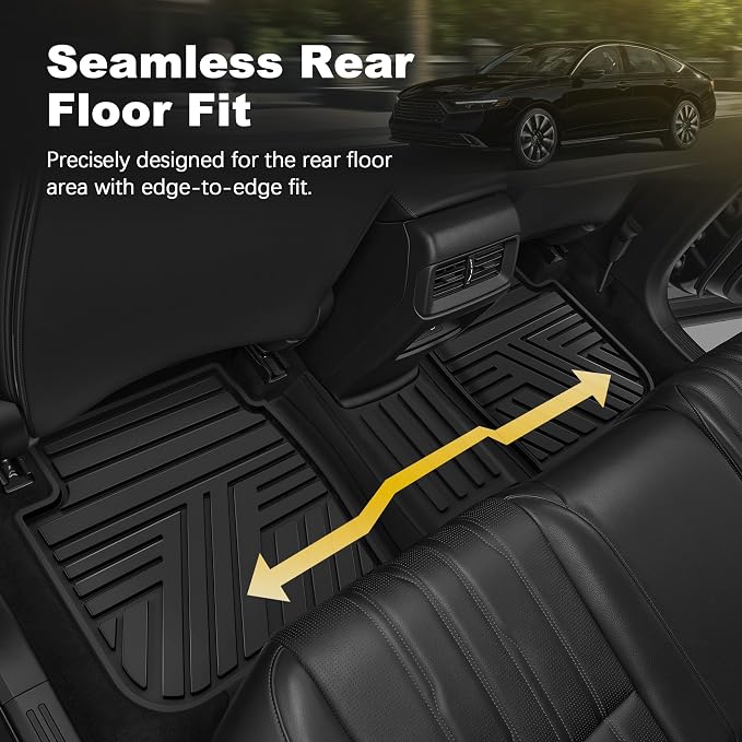Floor Mats Fit for Honda Accord Sedan 2026 2025 2024 2023 (Gasoline & Hybrid), All Weather Protection Custom Fit Anti-Slip Floor Liners,1st & 2nd Row, Black
