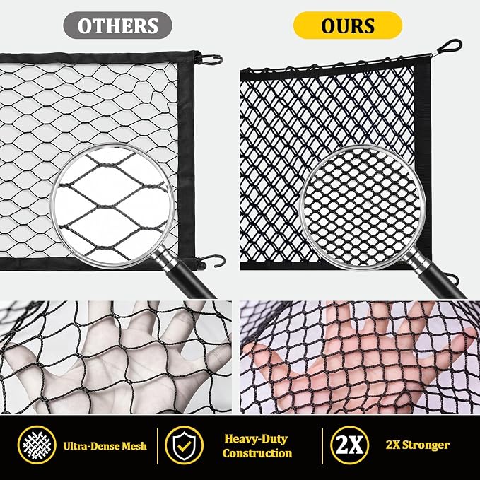 Side Cargo Net for Jeep Gladiator 2020-2026, Tailgate-Free Side Access | Double Layer Truck Bed Cargo Net, Heavy Duty Cargo Organizer Storage Nets, Tool-Free Install for Campings& Daily use