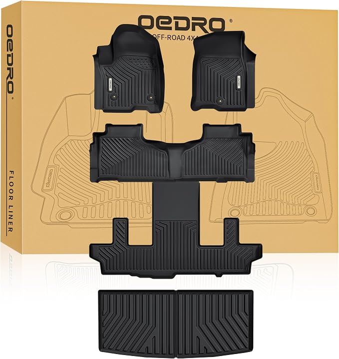 OEDRO Floor Mats Fits for Chevy Tahoe/GMC Yukon 2026-2021 7-Seaer | 1st Bucket Seats,TPE All-Weather Floor liner Cargo Mats for Chevrolet Tahoe GMC Yukon