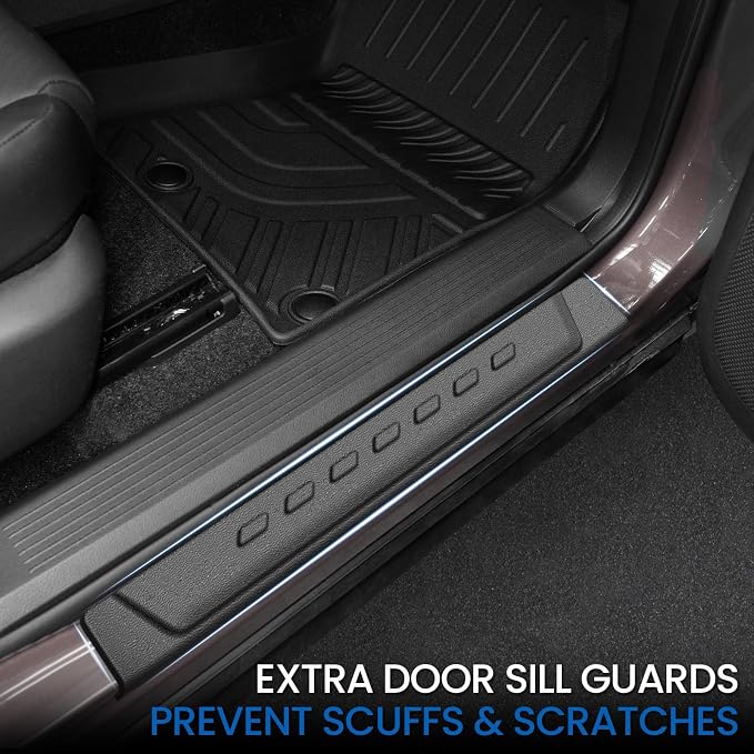 Floor Mats for Kia Sportage Hybrid 2026 2025 2024 2023(Not Fit PHEV & Gas), All Weather TPE Trunk Mat Cargo Liner with Backrest Mats & Door Sill Guards Car Mat Accessories