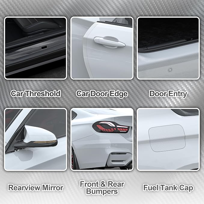Arespark Car Door Edge Protector, Clear Carbon Fiber Sill Guard Vinyl Film with Anti-Scratch Anti-Collision Protection for Most Vehicles with Free Tool Kit (3inx30ft)