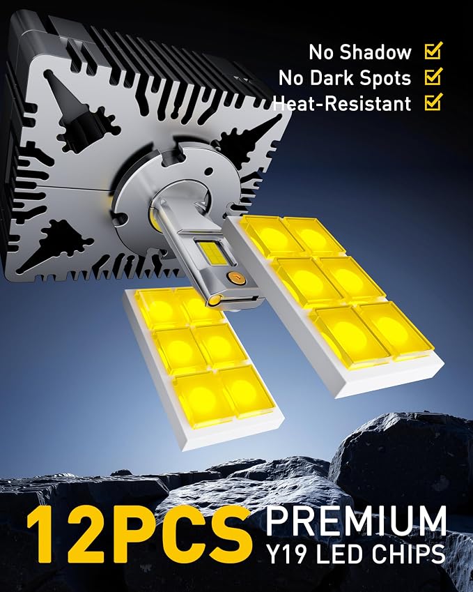 AUXITO D5S Light Bulbs, 50000LM 6500K Cool White, Pack of 2 | 50000LM 6500K Cool White, Direct Replacement D5S/D5R LED Fog Light Bulbs with Fan, Plug and Play CANbus Ready No Flicker