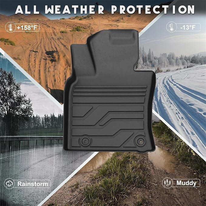 KARPAL Floor Mats for Toyota Camry 2024-2018 FWD Only (Not Fit Hybrid or AWD), Custom Fit All Weather TPE Floor Liners, 1st & 2nd Row Mat, Camry Accessories