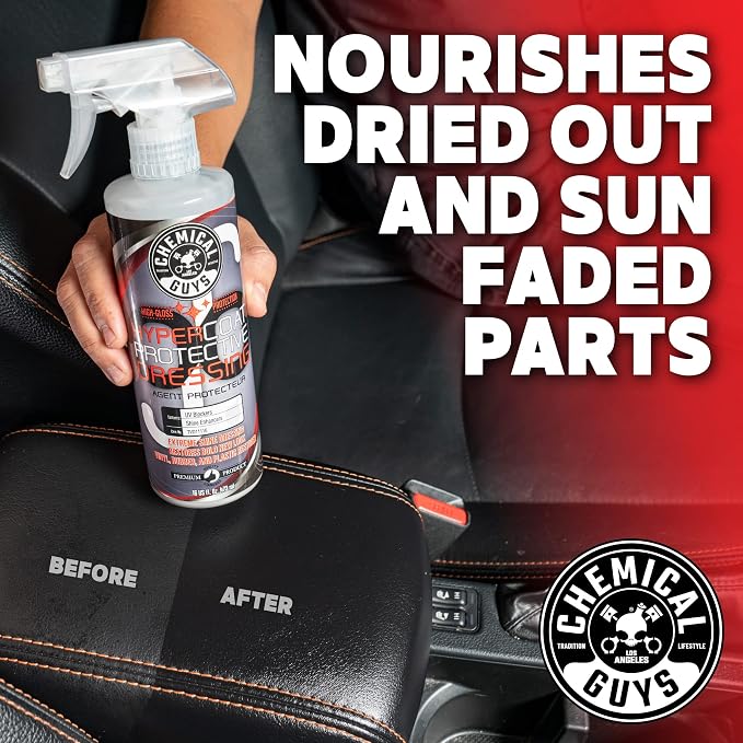 Chemical Guys, G6 HyperCoat High Gloss Dressing for Tires & Trim, 16 oz | High-gloss dressing revives vinyl, rubber, plastic, tires and trim with shine and a protective satin layer