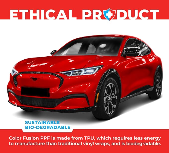 ColorFusion PPF by VViViD, Gloss Dragon Fire Red Dry Apply PPF Vinyl Car Wrap Roll 10ft x 5ft