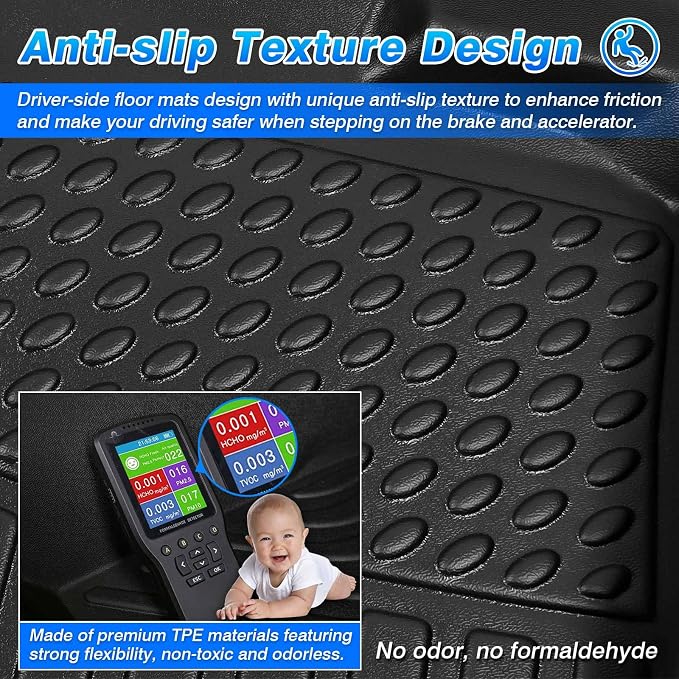 Cartist Floor Mats for Mitsubishi Outlander Sport 2011-2024 (Only Fit for 5 Seats) All Weather Floor Mat for Outlander Sport Accessories Heavy Duty TPE Carpet Protection