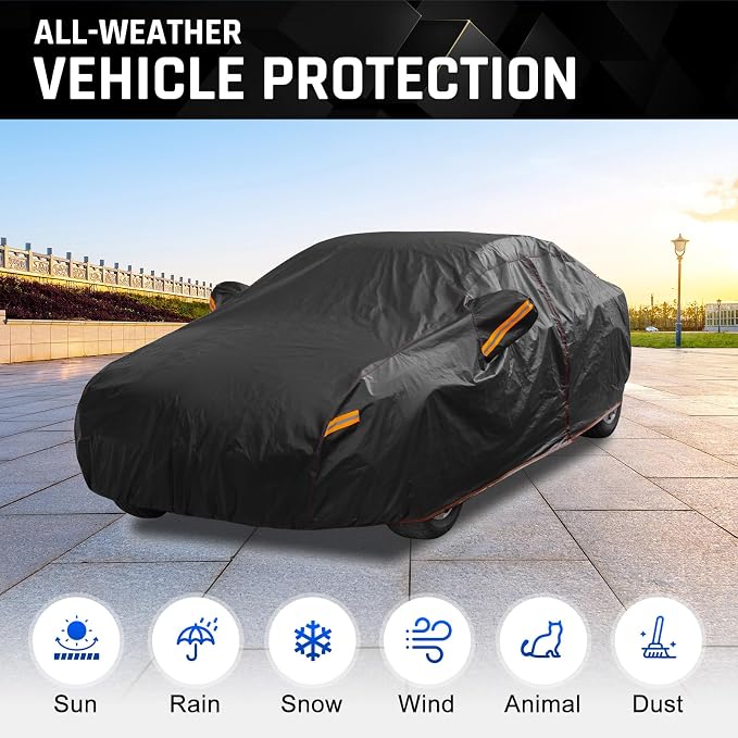 All-Weather Genesis G70 Car Cover (2019–2026) - Waterproof Heavy Duty Sedan Cover Custom Fit for 2019–2026 Genesis G70 2.0T, 2.5T, 3.3T, Sport, Sport Prestige, RWD & AWD