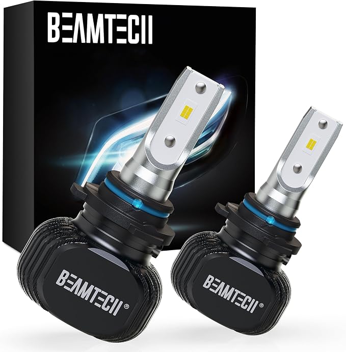 BEAMTECH 9006/HB4 Bulbs, S1 Series Fanless Fog Light 300% Brighter, 2 Bulbs