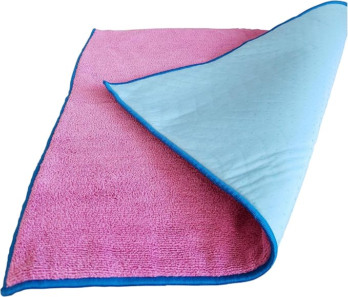 Premium Waterproof Seat Pad for Incontinence - Slip-Resistant, Ultra Absorbent Soft Microfiber 22 x 22 Inches - 5 Layer Design - for Adults, Kids and Pets, Rose Pink/Blue