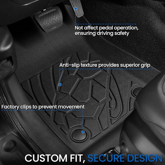 Floor Mats Set for Jeep Wrangler JL 2018-2025 2026 Unlimited 4-Door (Not fit JK/4XE/2-Door), All Weather TPE Backrest Mat Trunk Mat Cargo Liner Door Sill Guards Accessories