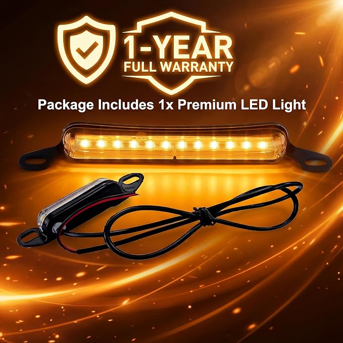ANKIA Universal 12 LED License Plate Light for Car Trailer UTV ATV Truck RV Boat - Running Lamp, Reverse and Tail Light Assembly (Amber)