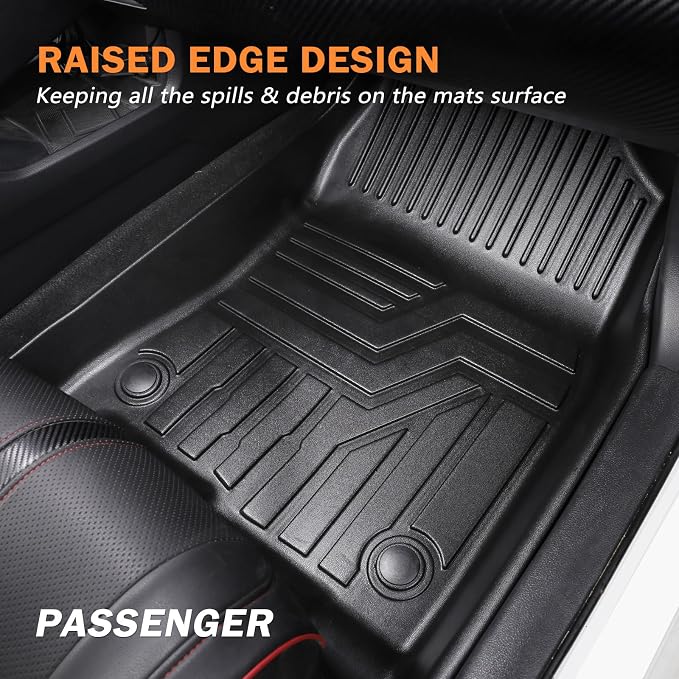KUST Custom Fit Floor Mats for Chevy Equinox/GMC Terrain 2018-2024 (No for EV), All Weather TPE Rubber Car Mats for Equinox Accessories Front Rear 2 Row Liners, High Edges Non-Slip