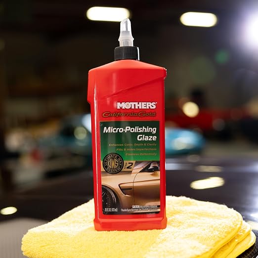 Mothers California Gold Micro-Polishing Glaze, 16 oz. (08100) | Ultimate Wax System Step 2, Adds Vibrance, Depth & Clarity to Paint & Clearcoats, Enhances Reflectivity