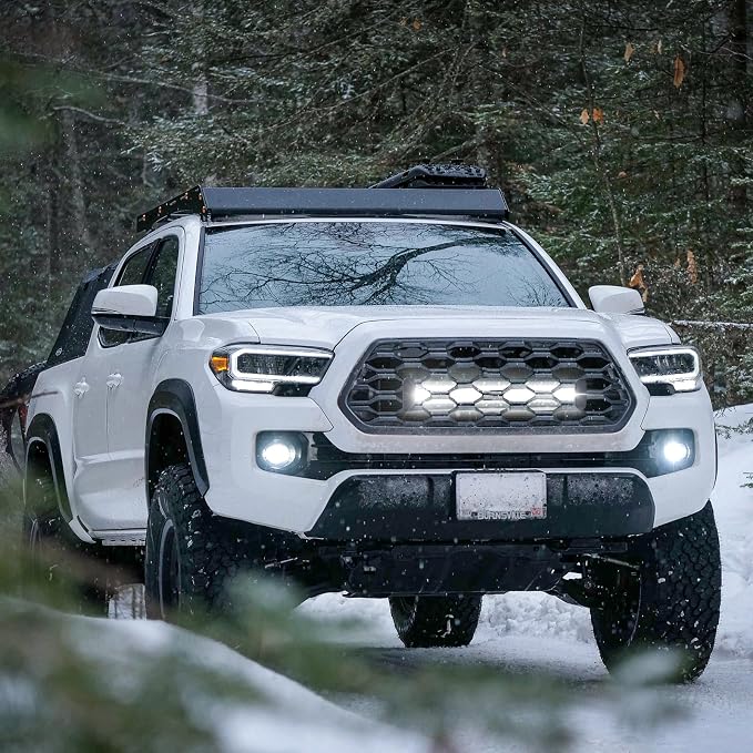 6-30 Inch LED Light Bar Hidden Behind Grille Mounting Brackets | Grille Mounting Brackets Fit M6/M8 Single/Double Row Side Mount Light Bars for F-150 Ranger RAM1500 Tocama Tundura GMC