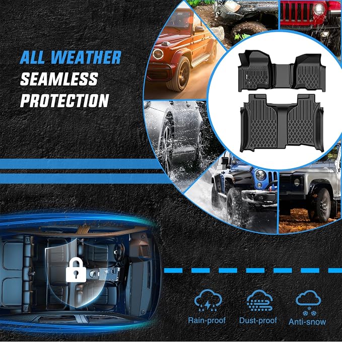 Nilight TPE Floor Mats for Chevy Silverado GMC Sierra 1500 Bench Seat 2019-2026, 2020 2021 2022 2023 2024 2025 2026 Chevrolet Silverado GMC Sierra 2500HD 3500HD Crew Cab W/O Rear Underseat Storage Box