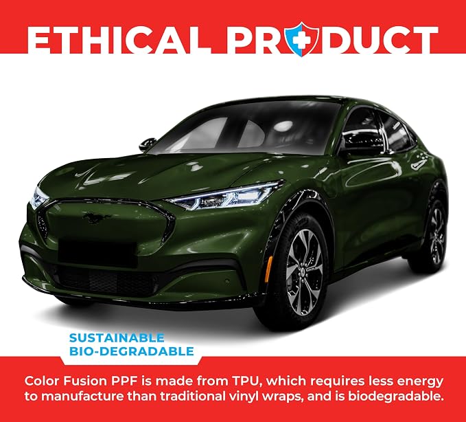 ColorFusion PPF by VViViD, Gloss Dark Olive Green Dry Apply PPF Vinyl Car Wrap Roll 10ft x 5ft