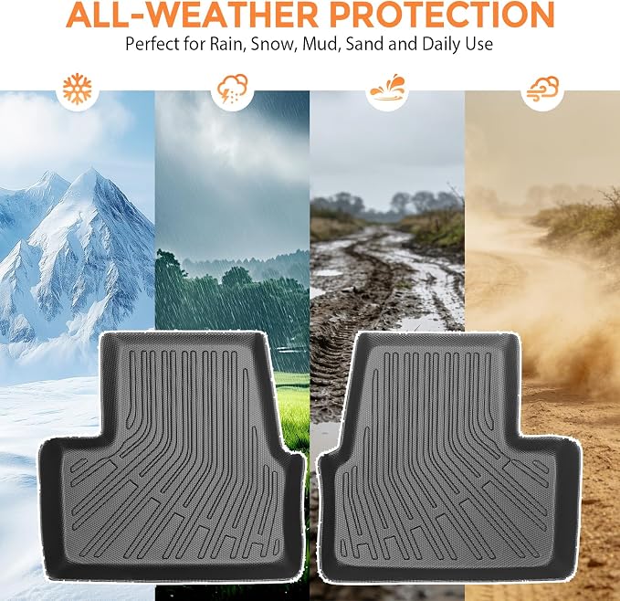 Floor Mats for Chevrolet Chevy Volt Gas & PHEV 2016-2019 | Heavy Duty TPE All Weather Protection, Waterproof Non-Slip Black Car Liners (Two-Row Floor Mats & Cargo Liner)