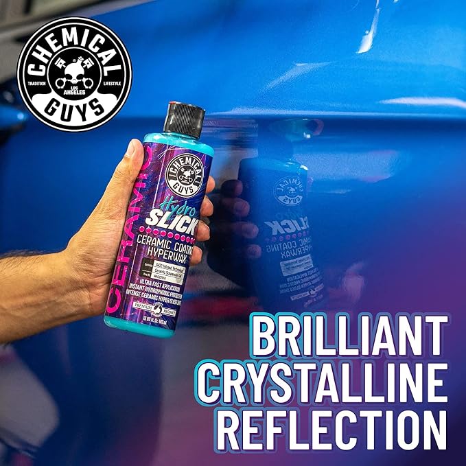 Chemical Guys HydroSlick HyperWax, Ultimate Ceramic Coating Kit, 16 fl oz | Ceramic Protection Kit, 2 applicators, 3 microfiber towels, create a hydrophobic surface