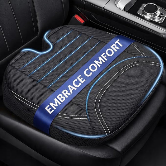 ZIKEE Wedge Car Seat Cushion for Tailbone Pain Relief & Better Visibility | Ergonomic Memory Foam Seat Cushion for Car with Breathable Channel Design, Fits Car, SUV, Truck, Non-Slip Mesh Cover