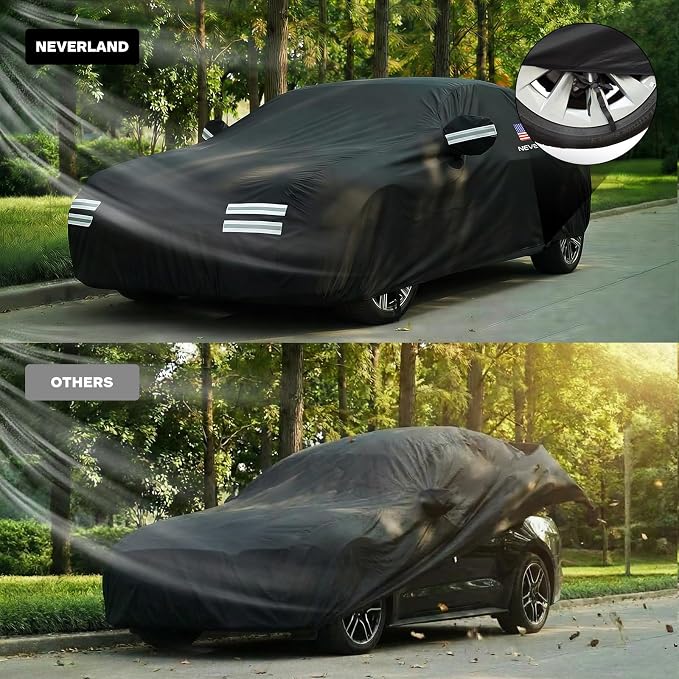 Car Cover Compatible with Chevy Camaro, Full Car Covers Waterproof All Weather Dustproof, Snowproof, UV Protection Car Covers for Automobiles Universal Fit Chevy Camaro