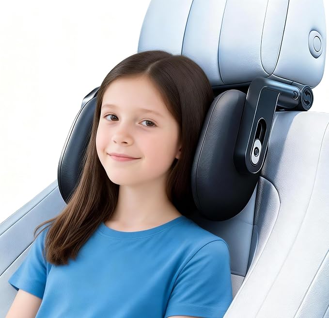 RunSnail Car Headrest Pillow, 360° Rotating Travel Headrest, Memory Foam | 3-Point Linkage Adjustable Design, Thickened Breathable Memory Foam, Travel Car Sleeping Pillow for Kids & Adults