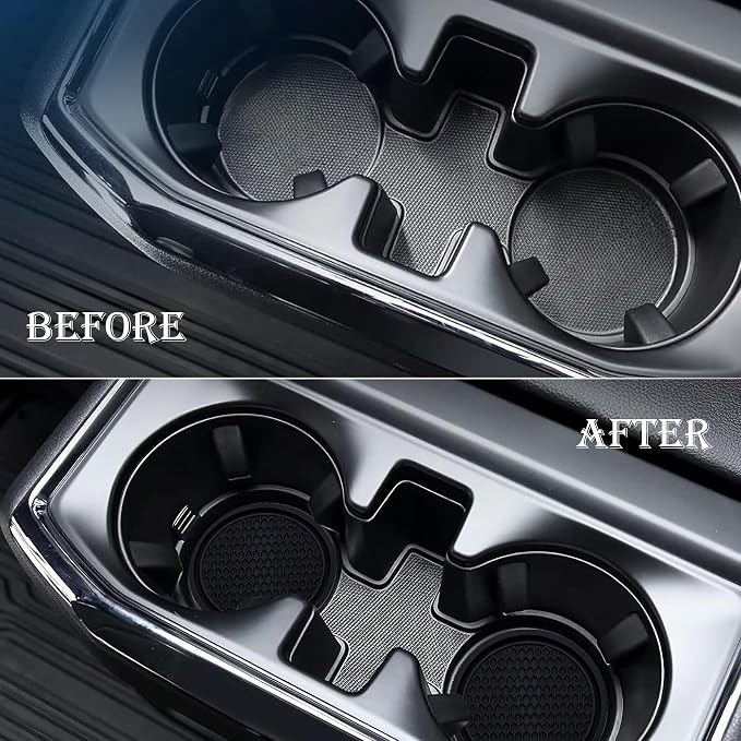 4PCS Car Cup Holder Coaster, Universal Auto Non-Slip Cup Holder Coaster, 2.75In Universal Non-Slip Recessed Car Interior Accessories (Black)