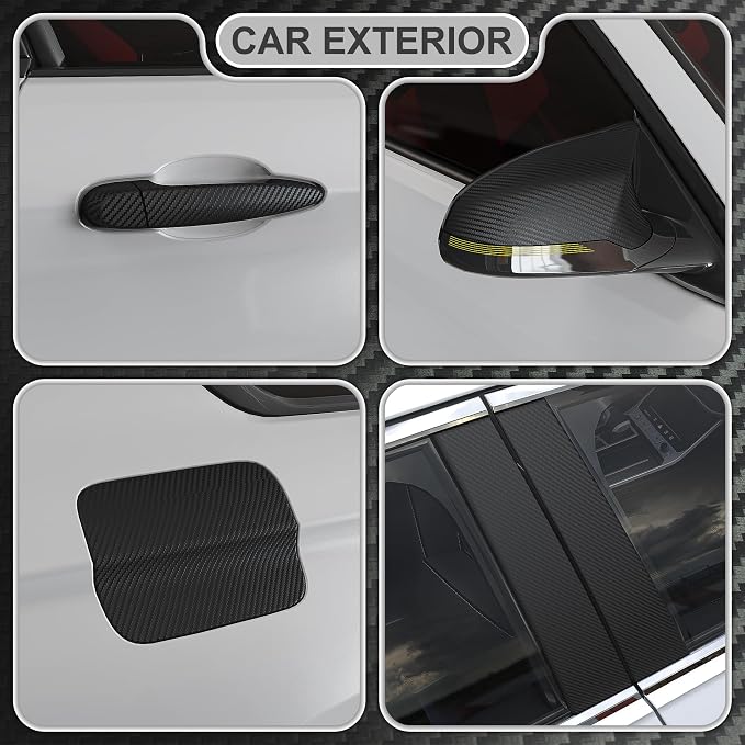 Lypumso 3D Black Carbon Fiber Vinyl Wrap, Car Wrap Film Roll with Air-Release Technology for DIY Use, Car Auto Decal Exterior and Interior Wrapping Film, Vehicle Self Adhesive Sticker 1ft x 10ft