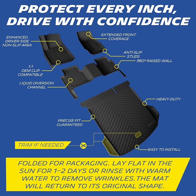 Michelin Vehicle Mats, Premier Series All-Weather TPE Custom Fit Liner for 2022-2026 Jeep Grand Cherokee WL Include 4xe 5-Seat Floor Mats, Not for L or WK (4 Piece)