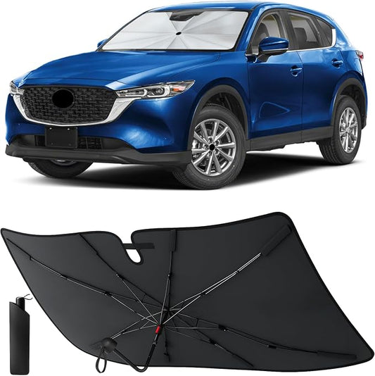 EcoNour Foldable Windshield Sun Shade & Window Tint Fit for 2017-2024 2025 2026 Mazda CX-5 Sunshade, Front Car Window Shades Sun Visor, UV Protection, Heat Blocker, Car Accessories