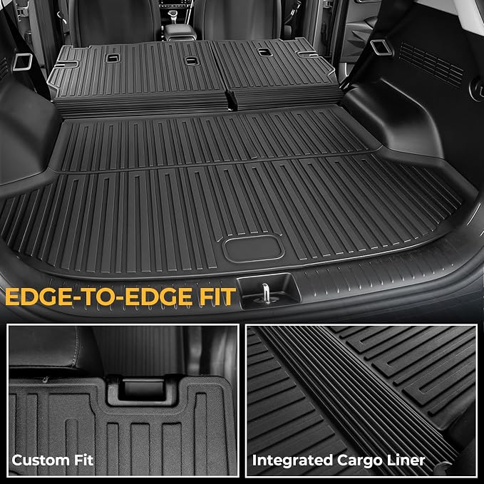 Floor Mats for Kia Seltos 2024-2026, All Weather Floor Mats Trunk Cargo Liner with Backrest Protectors Accessories, Full Coverage Set (Not fit Subwoofer)