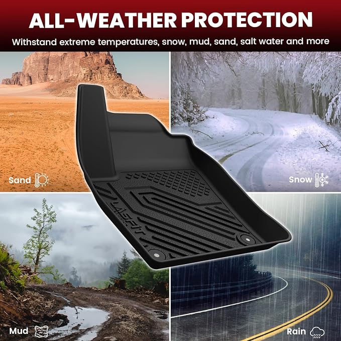 LASFIT Floor Mats & Seatback Mats & Cargo Mat for Nissan Kicks 2025-2026 AWD (Not Fit FWD), All Weather TPE Custom Fit Durable Floor Liners for Kicks 2025-2026 S/SR/SV Car Mats, Black