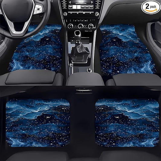 Universal Fit Car Floor Mats Set of 4Pcs, The Dazzling Milky Way All-Weather Front Rear Car Carpet Mats, Non-Slip Car Floor Mat Car Accessories for Automotive Trucks SUV Sedans Vans