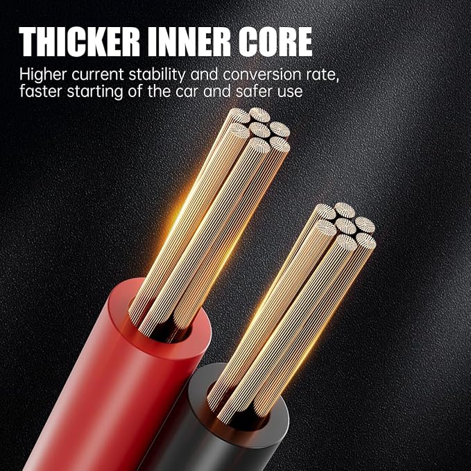 Heavy Duty Jumper Cables for Car Battery, 0 Gauge 30 Feet 1000AMP, Automotive Booster Cables for Jump Starting Dead or Weak Batteries, Suitable for 8L Gas & 6L Diesel, Carrying Bag Included