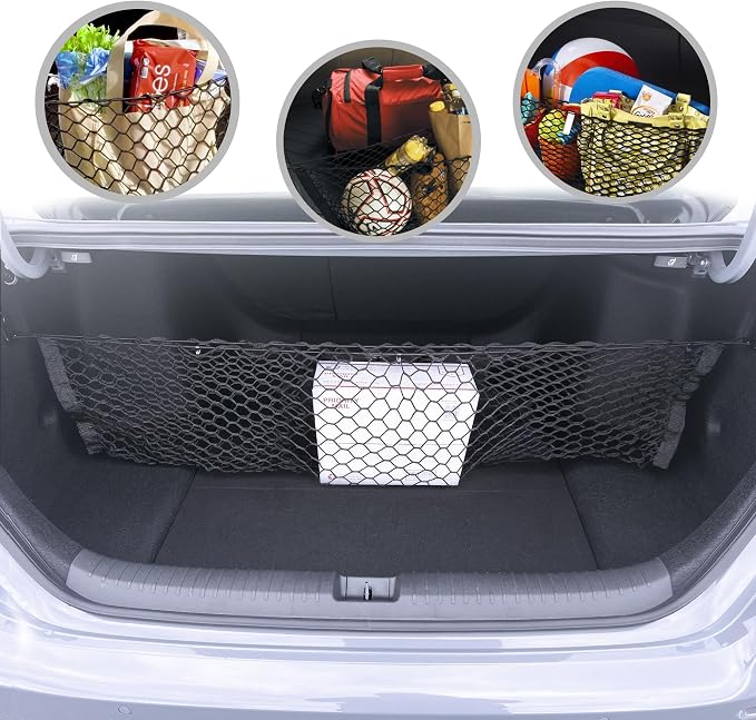 Envelope Style Automotive Elastic Trunk Mesh Cargo Net for Honda Accord 2023-2026 - Premium Trunk Organizer and Storage - Luggage Net for Sedan - Best Car Organizer for Honda Accord Hybrid