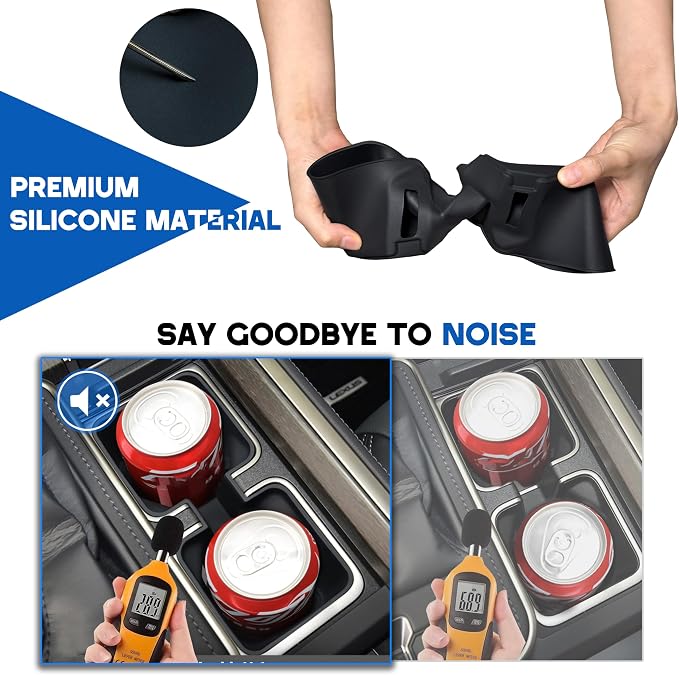 Center Console Cup Holder Inserts for 2024 2025 2026 Lexus GX550 Accessories Non-Slip Cup Holder Silicone Protection Pad Cupholder Coaster Liner for GX 550 Drink Organizer Interior Mat Black