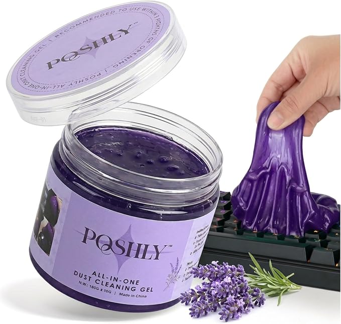 Car Cleaning Gel Putty | Reusable Dust Cleaning Slime for Air Vents, Dashboard, Cup Holders, Keyboard & AC Vent Cleaner | Non-Sticky No Residue Gel (Lavender Fresh Scent)