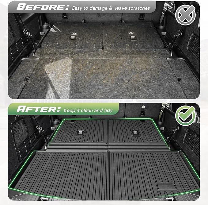 Cartist Floor Mats for Ford Explorer (Only for 7 Seats) 2020-2025 2026, All Weather Cargo Liner for Explorer Accessories, Heavy Duty Car Mats, Car Accessories
