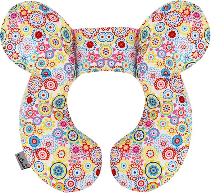 KAKIBLIN Baby Neck Pillow, Upgraded Baby Support Pillow,Baby Neck Support Pillow for Carseat, Newborn Neck Support for Car Seat,Pushchair,Travel (Flower)